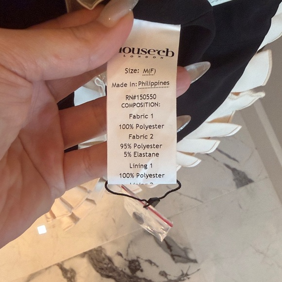 House of CB Black and Cream Mini “Azaria” Dress M NEW - Picture 16 of 17